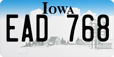 IA license plate EAD768