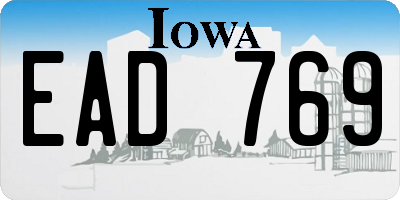 IA license plate EAD769