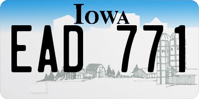 IA license plate EAD771