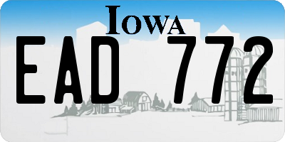 IA license plate EAD772