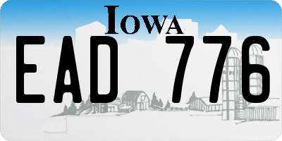 IA license plate EAD776