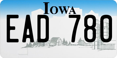 IA license plate EAD780