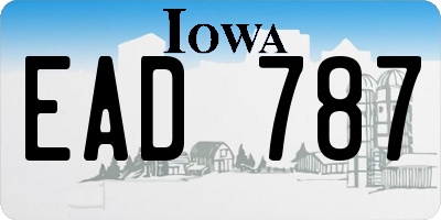 IA license plate EAD787