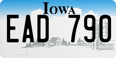 IA license plate EAD790