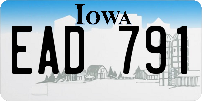 IA license plate EAD791