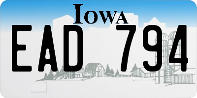 IA license plate EAD794