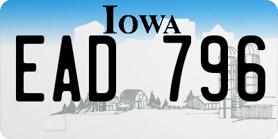 IA license plate EAD796
