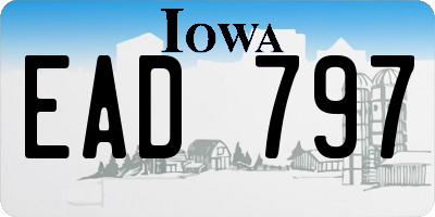 IA license plate EAD797