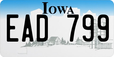 IA license plate EAD799