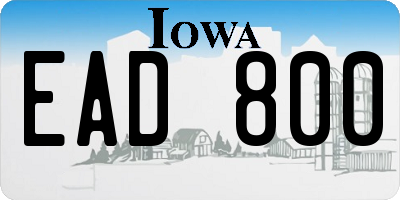 IA license plate EAD800