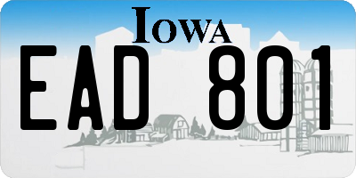 IA license plate EAD801