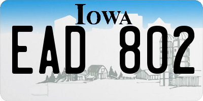 IA license plate EAD802