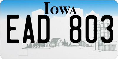 IA license plate EAD803