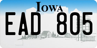 IA license plate EAD805