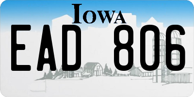 IA license plate EAD806