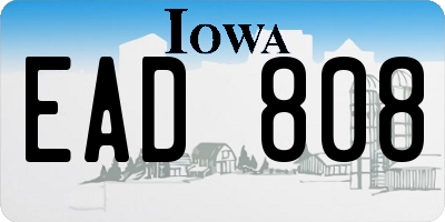 IA license plate EAD808