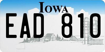 IA license plate EAD810