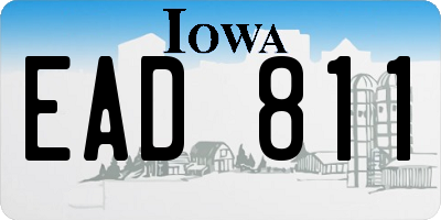 IA license plate EAD811