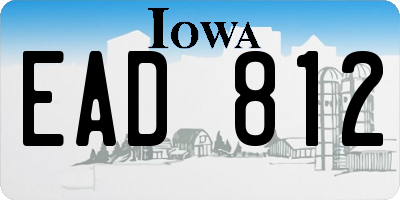 IA license plate EAD812