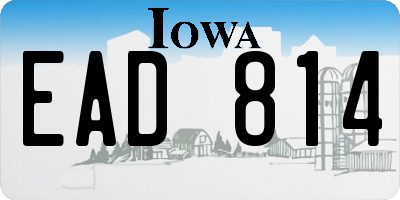 IA license plate EAD814