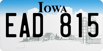 IA license plate EAD815