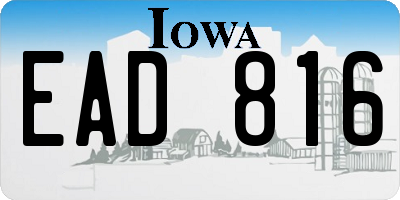 IA license plate EAD816