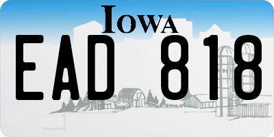 IA license plate EAD818