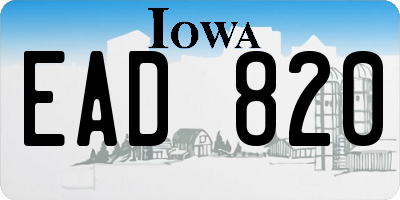 IA license plate EAD820