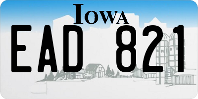 IA license plate EAD821