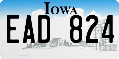 IA license plate EAD824