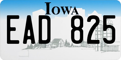 IA license plate EAD825