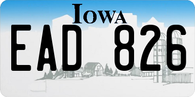 IA license plate EAD826