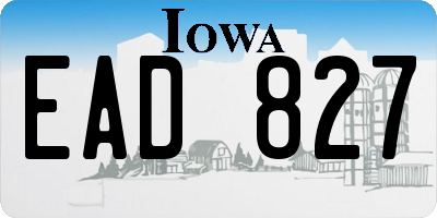 IA license plate EAD827