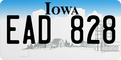 IA license plate EAD828