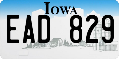 IA license plate EAD829