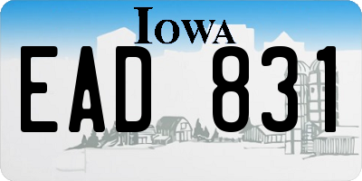 IA license plate EAD831