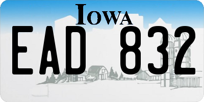 IA license plate EAD832