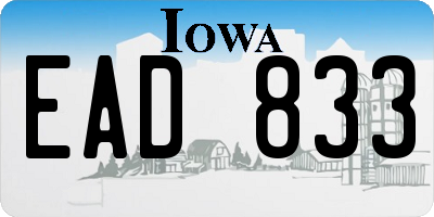 IA license plate EAD833