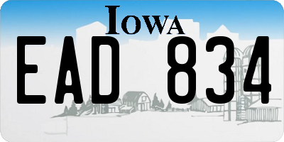 IA license plate EAD834