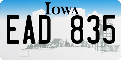 IA license plate EAD835