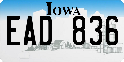 IA license plate EAD836