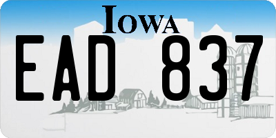 IA license plate EAD837