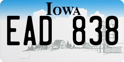 IA license plate EAD838