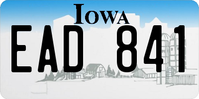 IA license plate EAD841