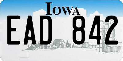 IA license plate EAD842
