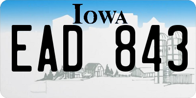 IA license plate EAD843