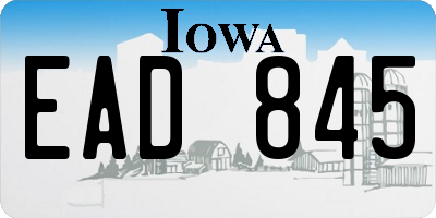 IA license plate EAD845