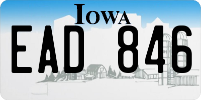 IA license plate EAD846