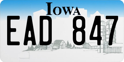 IA license plate EAD847