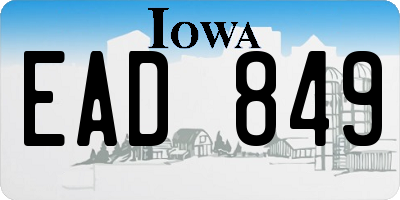 IA license plate EAD849